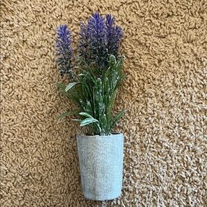 Lavender Faux Plant in Gray Pot